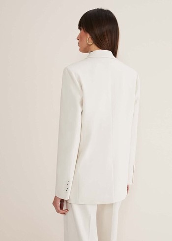 Phase Eight Celyn Single Breasted Jackets White USA | 2135740-JE